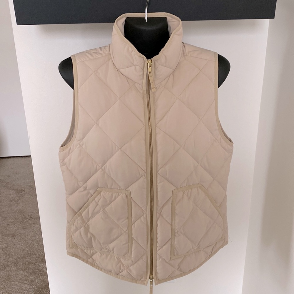 J.Crew Cream Quilted Puffer Vest
